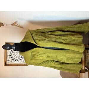Universal Thread Green Cable Knit Cardigan/ Cozy Open Front Layering Piece